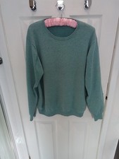 JamesPringle 100%Cashmere Round Neck Jumper Blue/Green NWOT size L 8-29