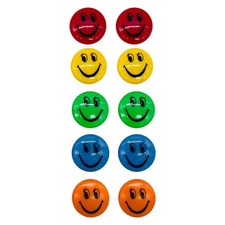 10 PACK SMILEY FACE FRIDGE MAGNET - notice board fridge white board memo note