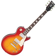 Vintage V100CS Reissued Series Electric Guitar, Cherry Sunburst (B-Stock)