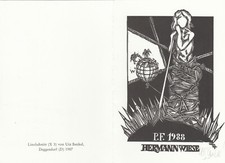 PF-New Year's 1988 - UTZ BENKEL - For Hermann Wiese - Palm Tree/Female - Signed