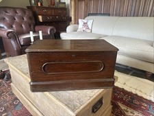 Vintage Antique Wooden Box Chest Treasure Trunk Storage Art Deco Style Blanket