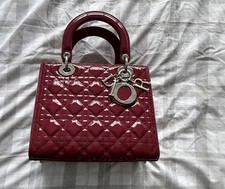 Medium Lady Dior Bag Red - Authentic