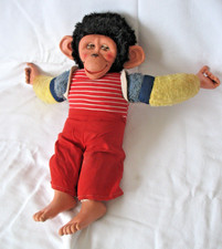 Original vintage 1960's JACKO the Chimp Monkey by Chad Valley with working eyes