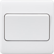 10AX Single 1 Gang 2 Way Wide Rocker Light Switch White Curved Edge