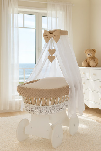 White wicker moses basket with - moses,