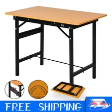 Folding Heavy Duty DIY Metal Garage Workbench Storage Drawer Table Wood Surface