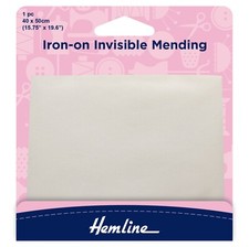 Hemline Iron On Invisible Mending Patch 40 x 50cm Repairs Holes Tears Motif Hems
