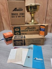 Aladdin Classic Brass Table Lamp Kerosene Complete With Chimney & Font New