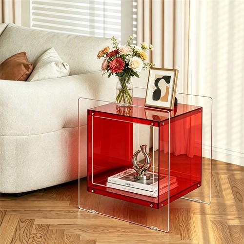 Clear acrylic end table - clear,