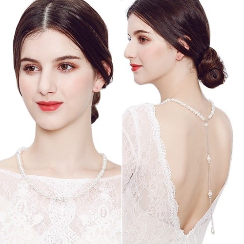 Crystal pearl back drop - crystal,