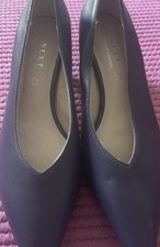 Purple Leather Low Heel Court