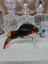 Vintage Murano Art Glass Bull Multicolored Bull Figurine