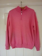Green Lamb Women's Size 18 Pink Jumper Long Sleeve with Zip Collar VGC