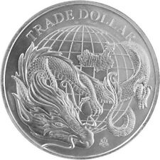 2021 St. Helena £1 1 Oz Silver Coin Chinese Trade Dollar  BU ( In Capsule)
