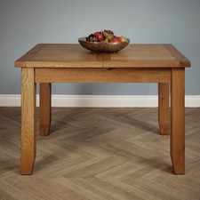 Rustic Oak Extending Dining Kitchen Table 78×90×120 cm Extending to 150 cm