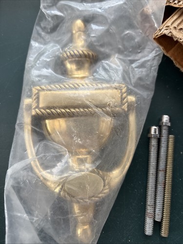 Brass door knocker - door,