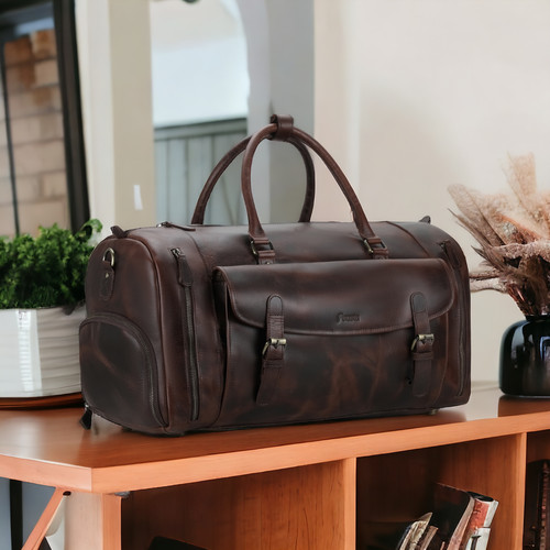 Vintage genuine leather travel - vintage,