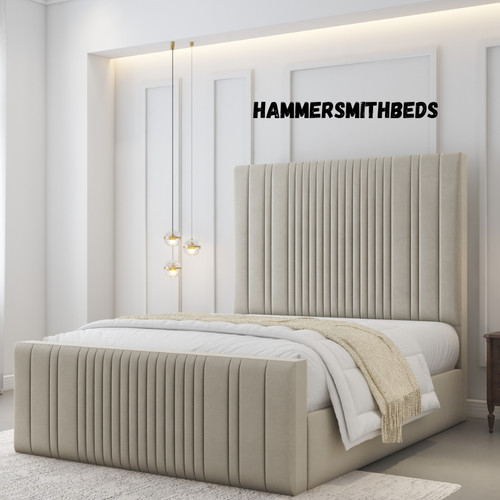 Lined panel bed frame plush - lined,