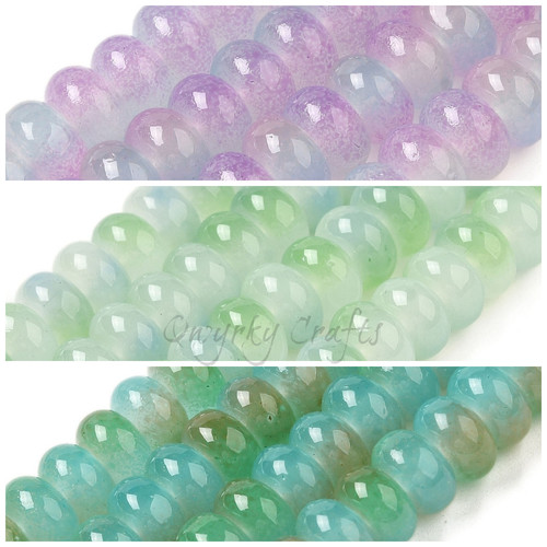 Glass beads rondelles - beads, smooth