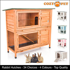 Rabbit Hutch Guinea Pig Hutches Run Hide House Cozy Pet Grey Pink Blue Hutch Pen