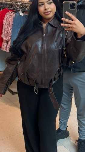 Bershka leather jacket size - leather,