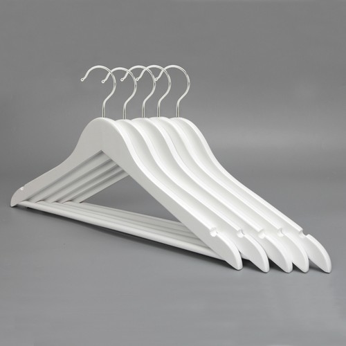 White wooden coat hangers - wooden,