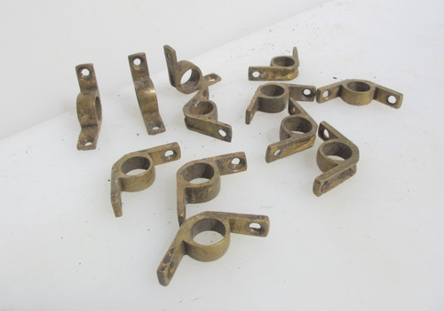 Antique brass stair - rod, clips