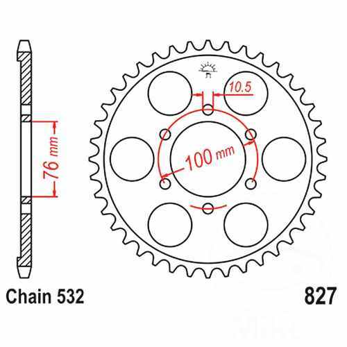 Rear sprocket tooth pitch - sprocket, 48