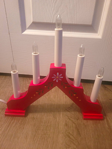 Light red candle bridge - 5-light,