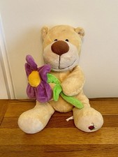 Doudou et Compagnie Teddy Bear From The Bengy Collection Purple Flower Plush Toy