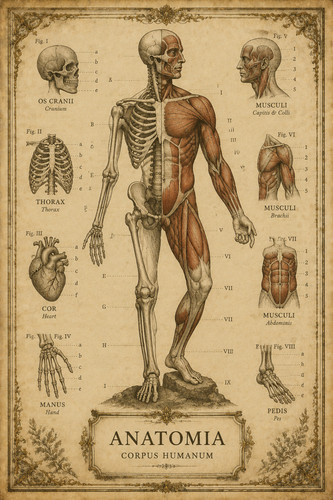 Vintage anatomy poster wall - vintage,