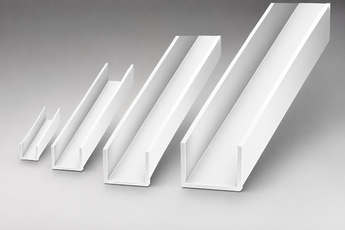White pvc channel - white,