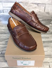 Samuel Windsor Mens Shoes UK 9 US 9.5 EUR 43 Brown Boat Shoes Deck Shoes