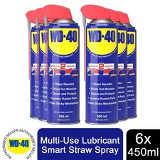 WD-40 Multi-Use Lubricant Smart Straw 6pack, x6 WD40 450ml Multi-Purpose Spray