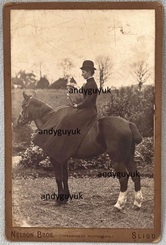 Cabinet card lady riding horse - cabinet,
