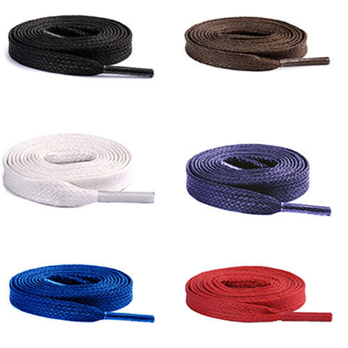 Flat waxed shoe - shoe, laces