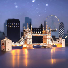 ROBOTIME Rolife 3D Wooden Puzzle London Tower Bridge Model Kit For Adults Teens