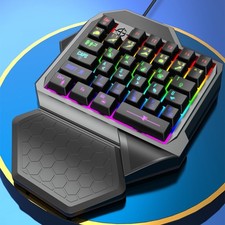 One Handed Gaming Keyboard LED 35 Keys Portable Mini Gaming Keypad Ergonomic