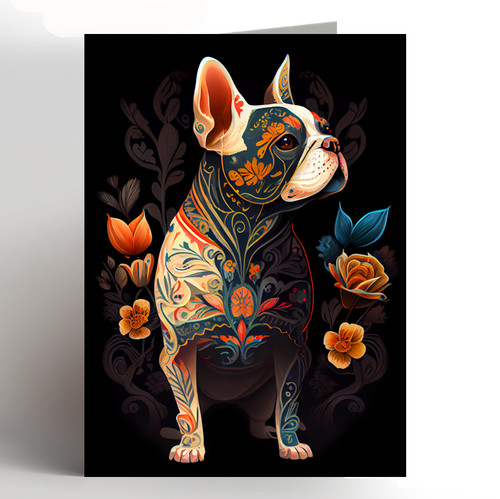 French bulldog birthday - birthday, card
