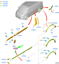 FORD TRANSIT CUSTOM MK1 Side Skirt Molding Hardware Kit 2338608 NEW GENUINE