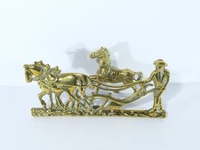 Vintage Brass Horse & Plough