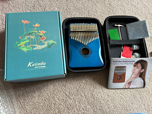Key blue wood kalimba - 17-key,