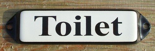 Enamel toilet sign - enamel, sign.