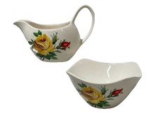 Midwinter Gravy Boat & Bowl Yellow Rose Stylecraft Pattern 5-61 Retro Vintage