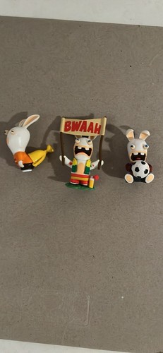 Three raving rabbids figures - raving,