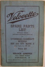 Velocette KSS KTS Mk II 1949 Illustrated Parts List