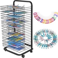 Art Drying Rack 25 Flexible Shelf Mobile Paint w/ Wheel Canvas Rack Art Storage