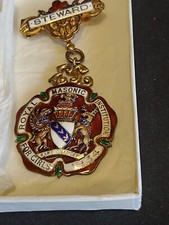 VINTAGE 1934 STERLING SILVER GILDED ENAMELED RMIG MASONIC JEWEL