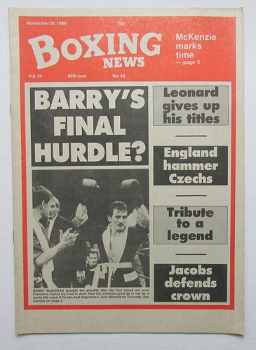 November 1988 boxing news - november,