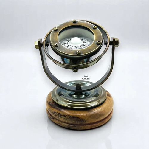 Brass gimbal compass - gimbal,